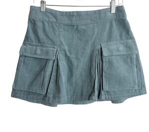 Wild Fable Corduroy Mini Skirt Womens Small Blue Cargo Pocket NWT Trendy